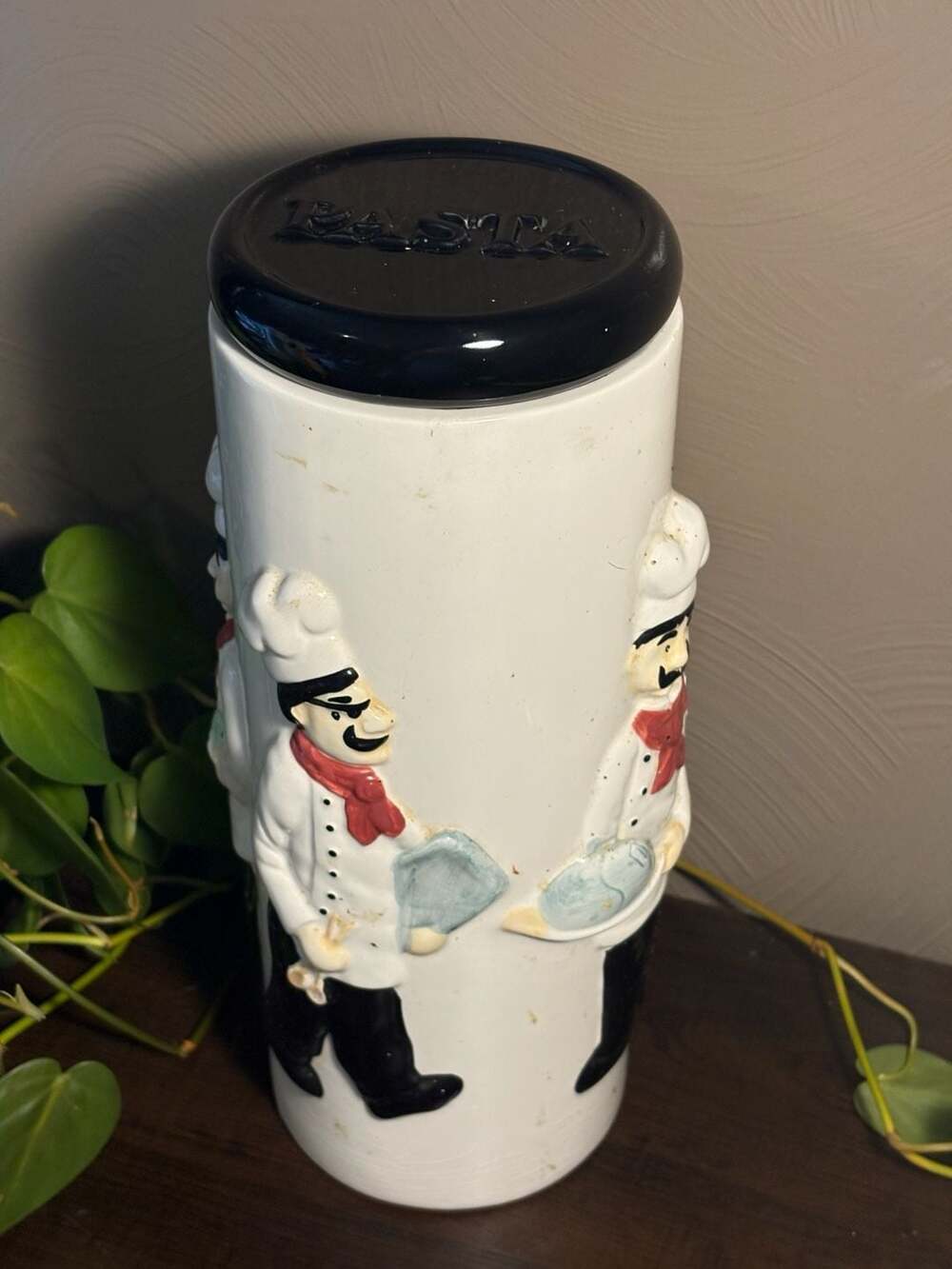 Houston Harvest Bistro Waiter Ceramic Pasta Canister Jar